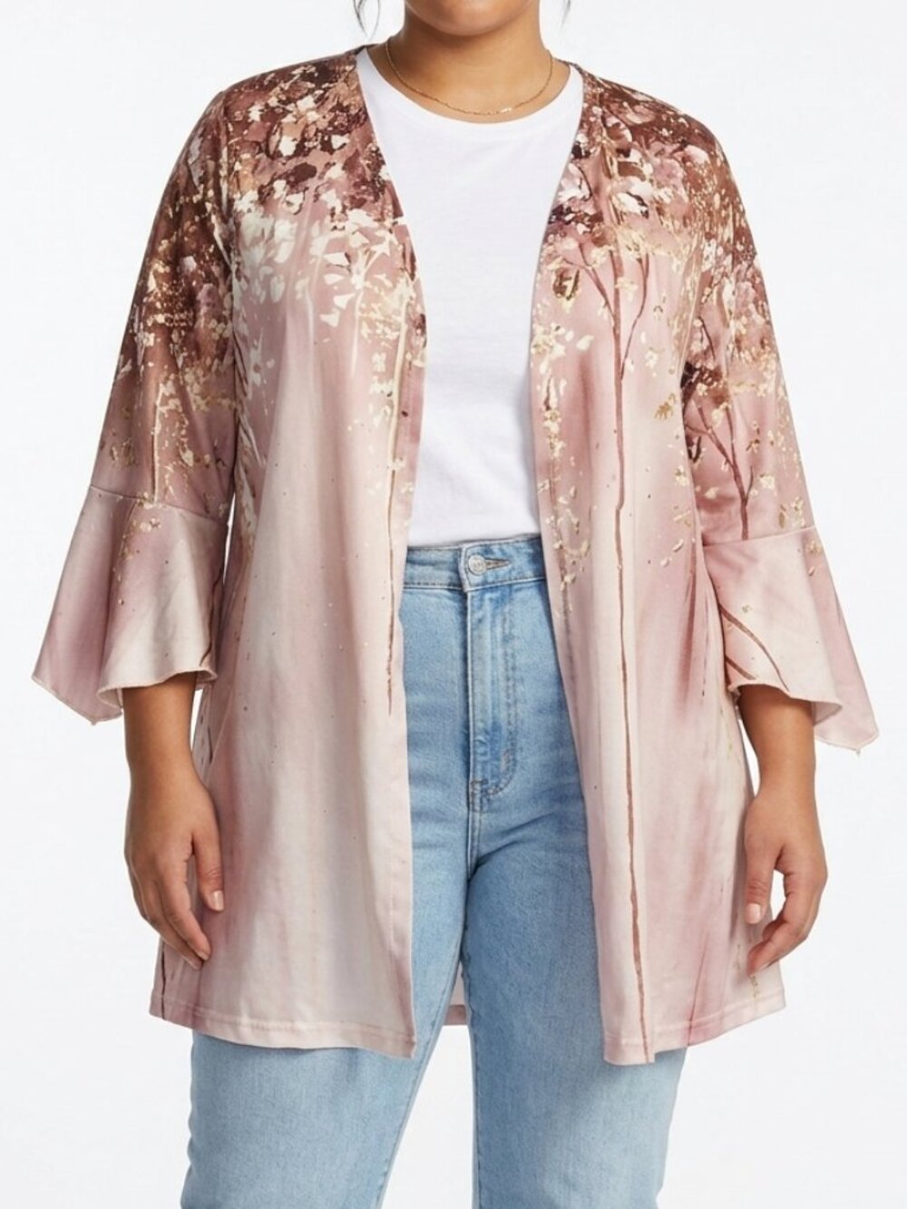 Zolucky Open Front Stretch Polyester Kimono Style Cardigan- Sz. XL